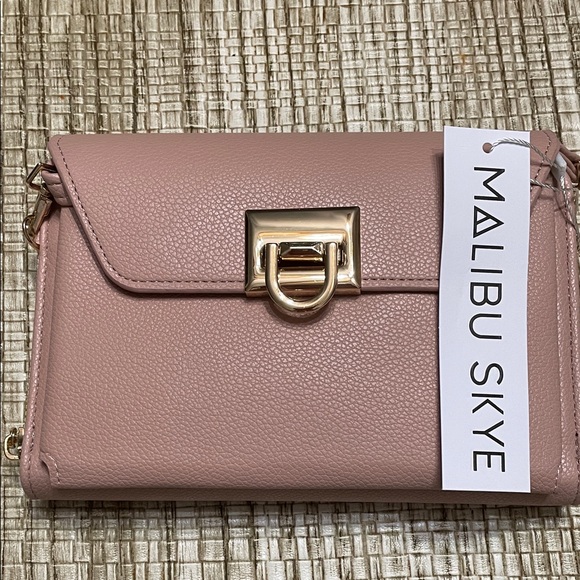 Malibu Skye Blush Clutch with Gold Accent - Picture 1 of 5